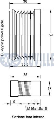 Ruville 541782 - Pulley, alternator, freewheel clutch autospares.lv