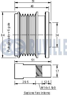 Ruville 541770 - Pulley, alternator, freewheel clutch autospares.lv