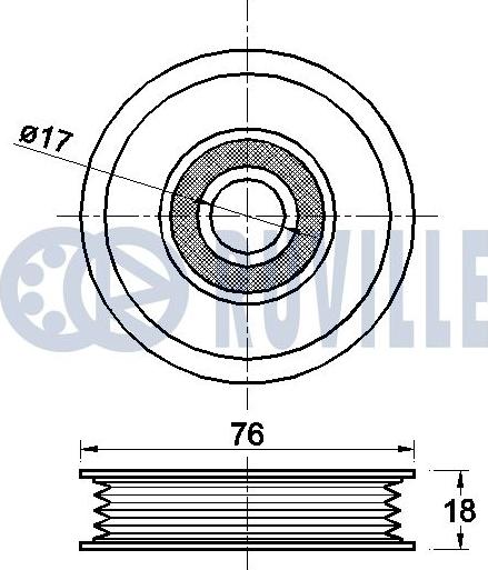 Ruville 542455 - Pulley, v-ribbed belt autospares.lv