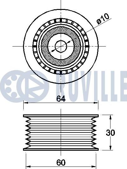 Ruville 542464 - Pulley, v-ribbed belt autospares.lv