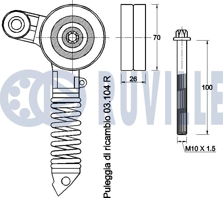 Ruville 542599 - Belt Tensioner, v-ribbed belt autospares.lv