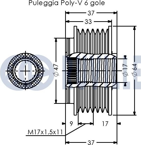 Ruville 542506 - Pulley, alternator, freewheel clutch autospares.lv