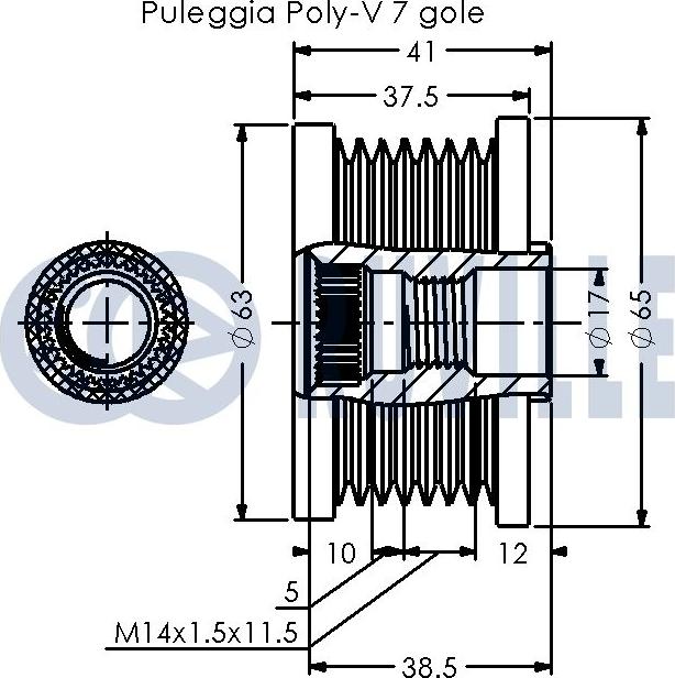 Ruville 542511 - Pulley, alternator, freewheel clutch autospares.lv