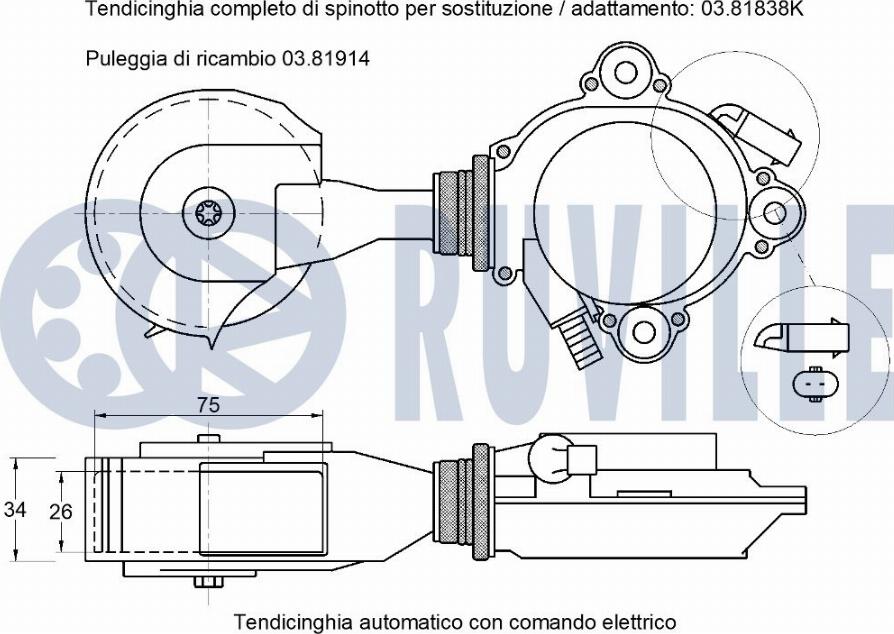 Ruville 542539 - Belt Tensioner, v-ribbed belt autospares.lv