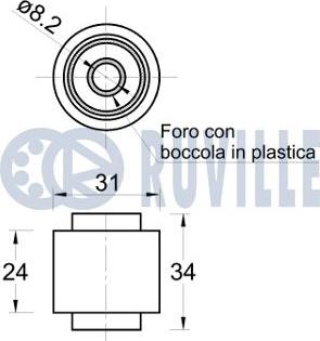 Ruville 542647 - Deflection / Guide Pulley, timing belt autospares.lv