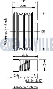 Ruville 542092 - Pulley, alternator, freewheel clutch autospares.lv