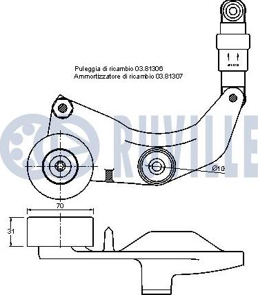 Ruville 542005 - Belt Tensioner, v-ribbed belt autospares.lv