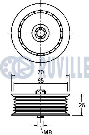 Ruville 542039 - Pulley, v-ribbed belt autospares.lv
