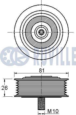 Ruville 542070 - Pulley, v-ribbed belt autospares.lv