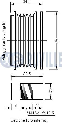 Ruville 542143 - Pulley, alternator, freewheel clutch autospares.lv