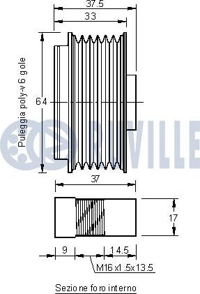 Ruville 542103 - Pulley, alternator, freewheel clutch autospares.lv