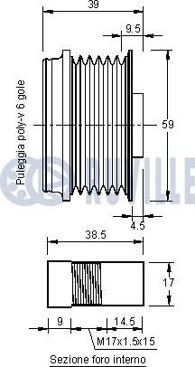 Ruville 542135 - Pulley, alternator, freewheel clutch autospares.lv