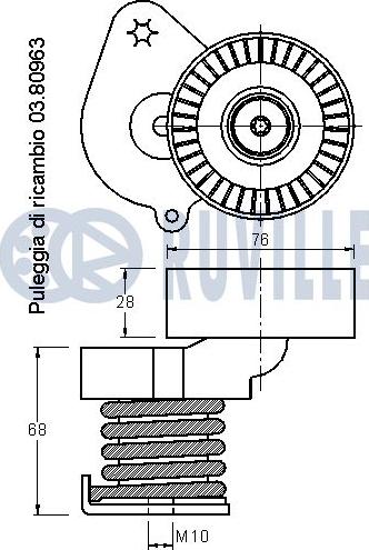 Ruville 542315 - Belt Tensioner, v-ribbed belt autospares.lv