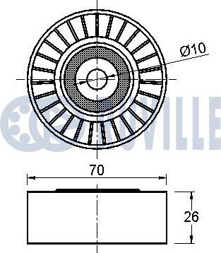 Ruville 542312 - Pulley, v-ribbed belt autospares.lv