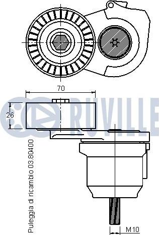 Ruville 542381 - Belt Tensioner, v-ribbed belt autospares.lv