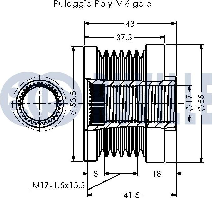 Ruville 542320 - Pulley, alternator, freewheel clutch autospares.lv