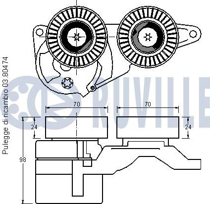 Ruville 542208 - Belt Tensioner, v-ribbed belt autospares.lv