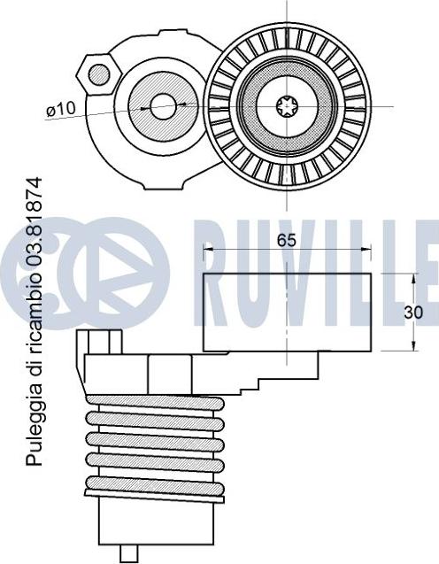 Ruville 542743 - Belt Tensioner, v-ribbed belt autospares.lv