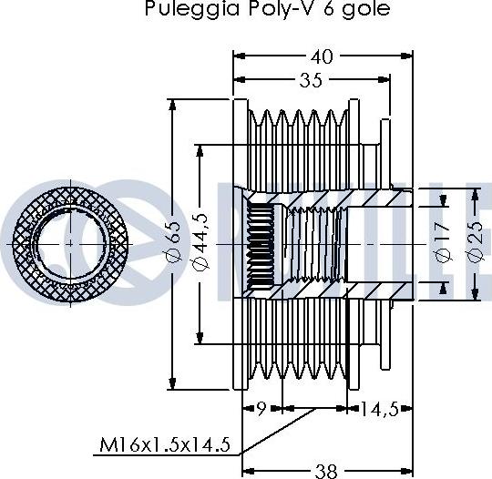 Ruville 542714 - Pulley, alternator, freewheel clutch autospares.lv