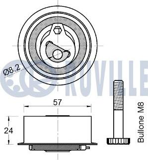 Ruville 542780 - Deflection / Guide Pulley, timing belt autospares.lv