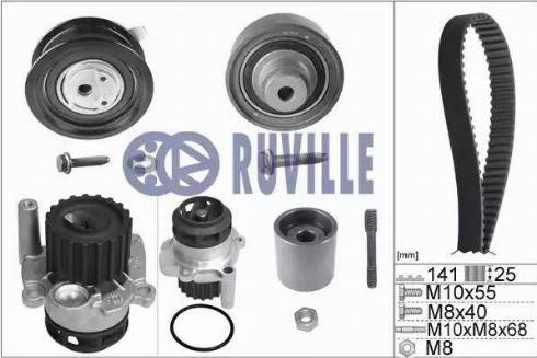 Ruville 55491733 - Water Pump & Timing Belt Set autospares.lv