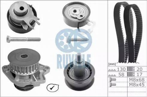 Ruville 55456721 - Water Pump & Timing Belt Set autospares.lv