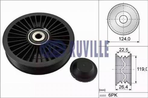 Ruville 55546 - Pulley, v-ribbed belt autospares.lv