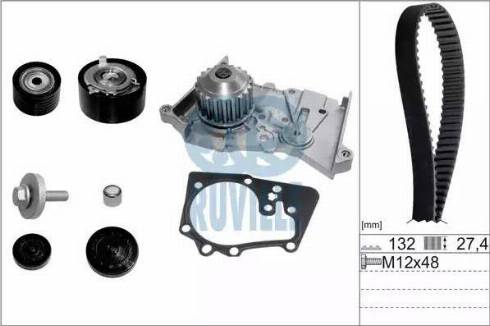 Ruville 55519711 - Water Pump & Timing Belt Set autospares.lv