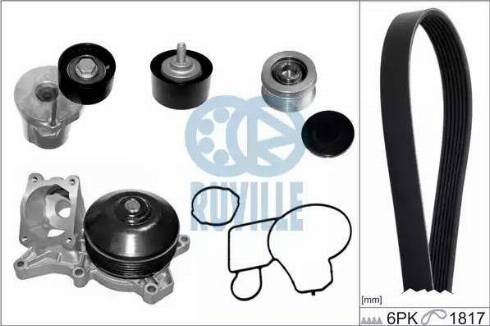 Ruville 55095811 - Water Pump + V-Ribbed Belt Set autospares.lv