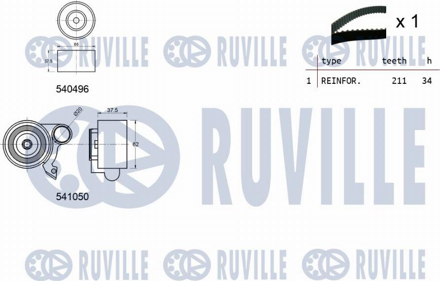 Ruville 550494 - Timing Belt Set autospares.lv