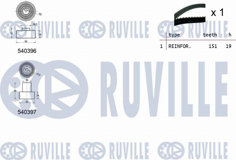 Ruville 550490 - Timing Belt Set autospares.lv