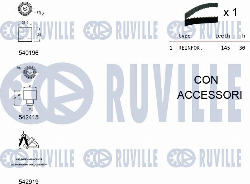 Ruville 550498 - Timing Belt Set autospares.lv