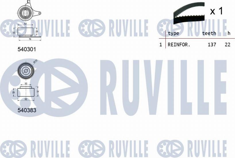 Ruville 550441 - Timing Belt Set autospares.lv