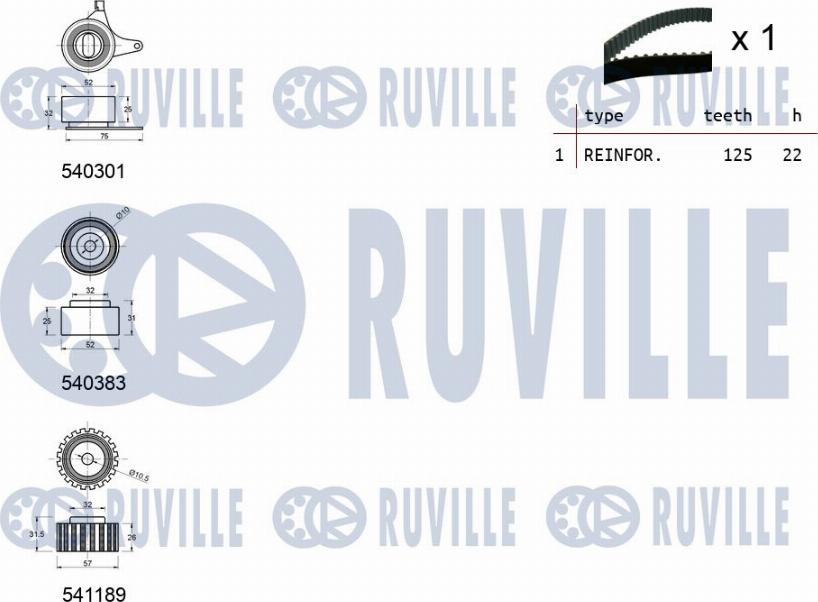 Ruville 550407 - Timing Belt Set autospares.lv