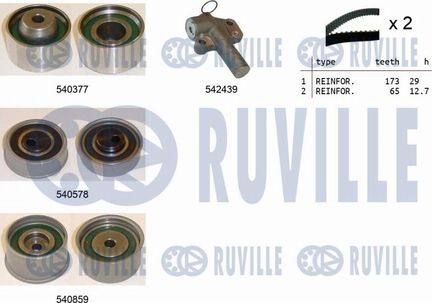Ruville 550480 - Timing Belt Set autospares.lv