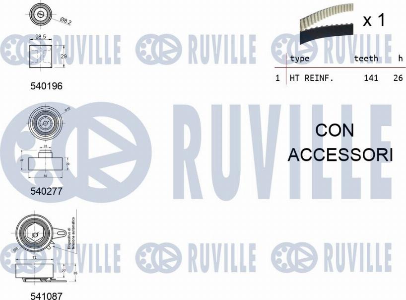 Ruville 550504 - Timing Belt Set autospares.lv