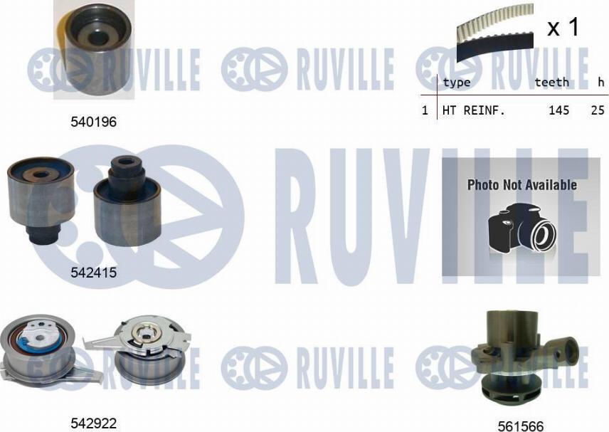 Ruville 5505061 - Water Pump & Timing Belt Set autospares.lv