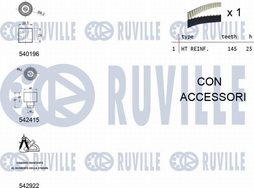 Ruville 550500 - Timing Belt Set autospares.lv