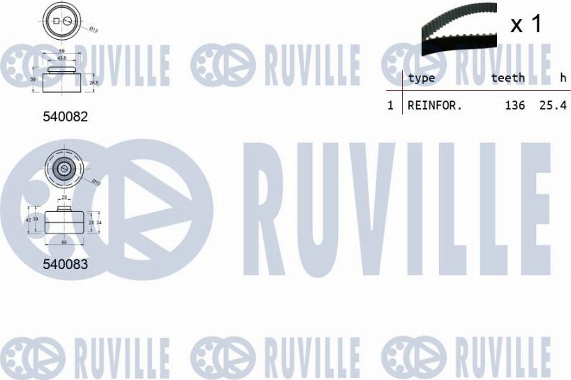 Ruville 550093 - Timing Belt Set autospares.lv