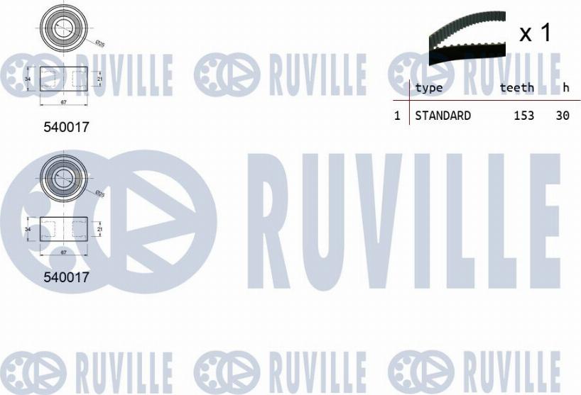 Ruville 550049 - Timing Belt Set autospares.lv