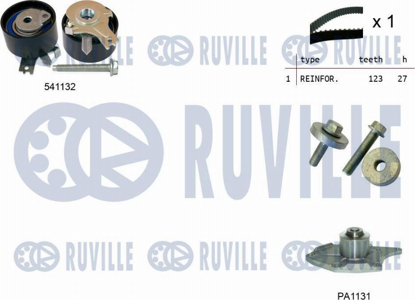Ruville 5500551 - Water Pump & Timing Belt Set autospares.lv