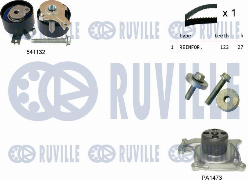 Ruville 5500553 - Water Pump & Timing Belt Set autospares.lv