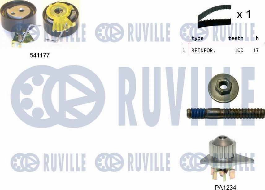 Ruville 5500501 - Water Pump & Timing Belt Set autospares.lv