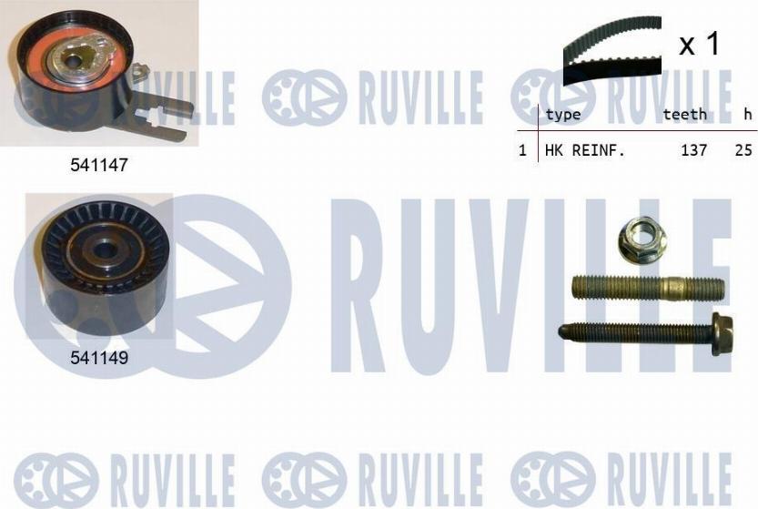 Ruville 550058 - Timing Belt Set autospares.lv