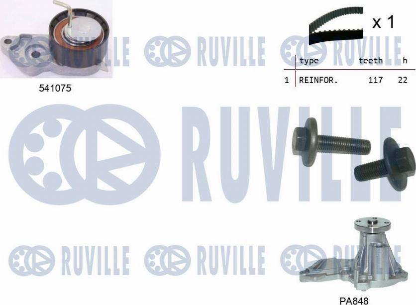 Ruville 5500641 - Water Pump & Timing Belt Set autospares.lv