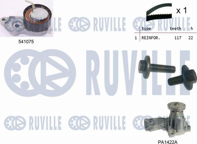 Ruville 5500642 - Water Pump & Timing Belt Set autospares.lv