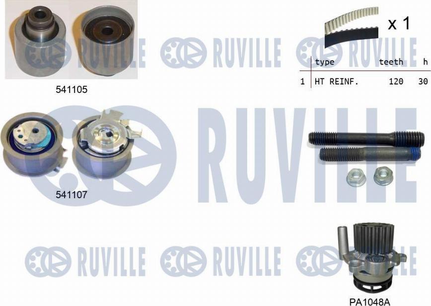 Ruville 5500611 - Water Pump & Timing Belt Set autospares.lv