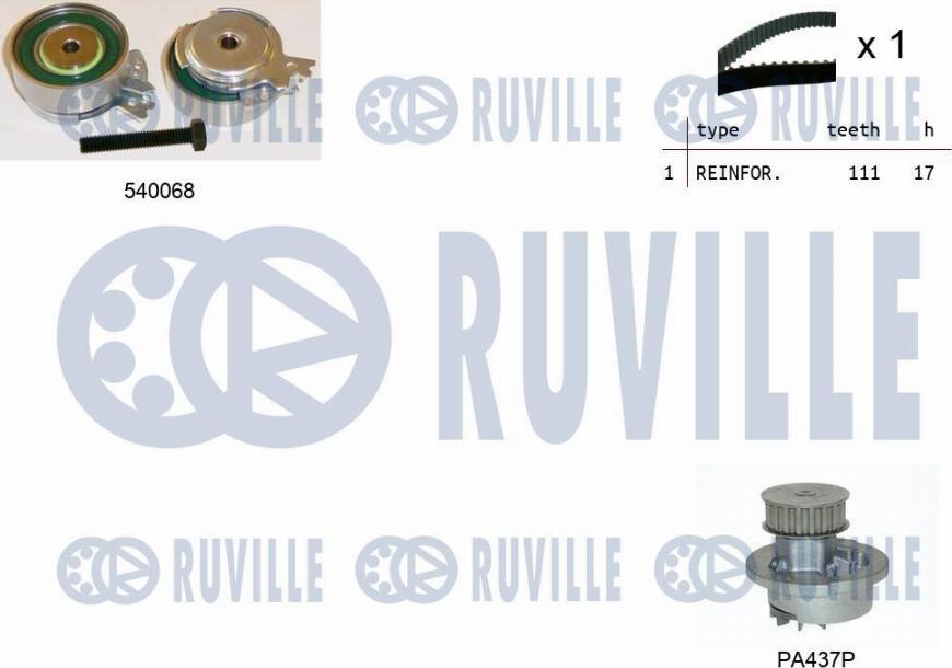 Ruville 5500051 - Water Pump & Timing Belt Set autospares.lv