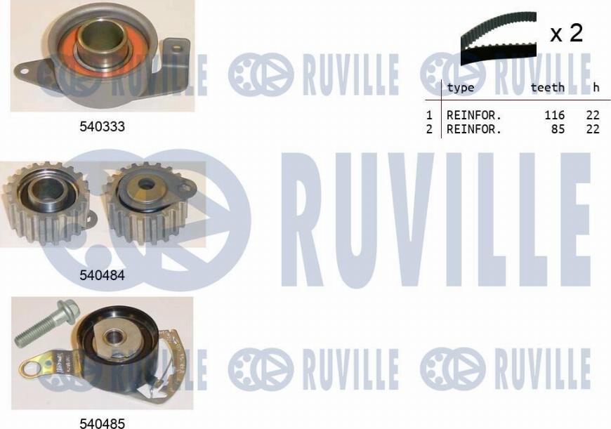 Ruville 550014 - Timing Belt Set autospares.lv
