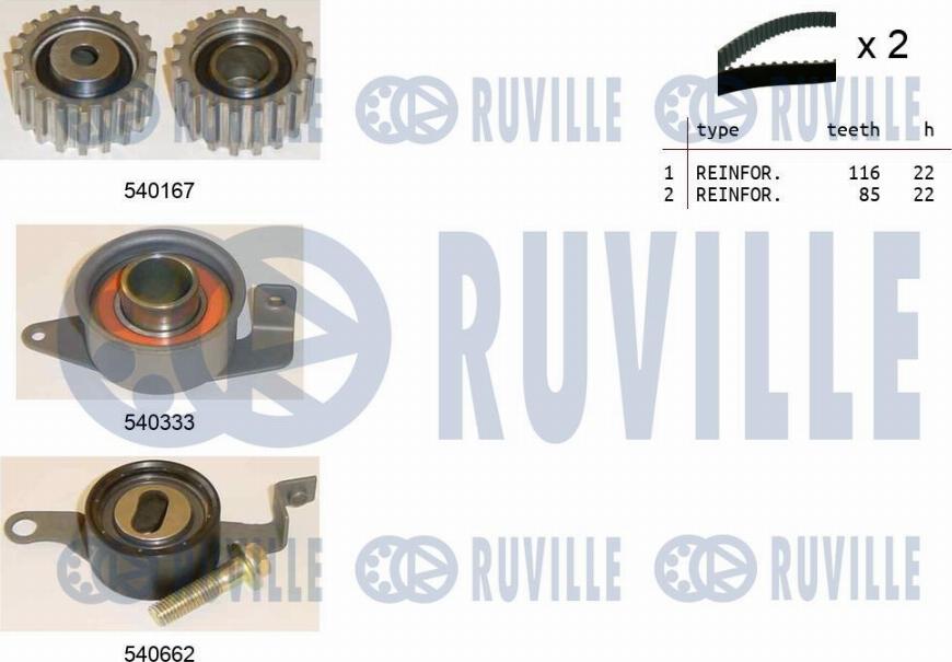 Ruville 550011 - Timing Belt Set autospares.lv